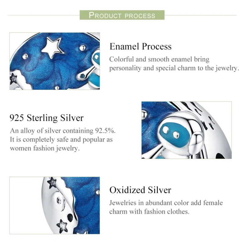 (image for) Pandora Style Silver Astronaut Charm - SCC1148 - View 4