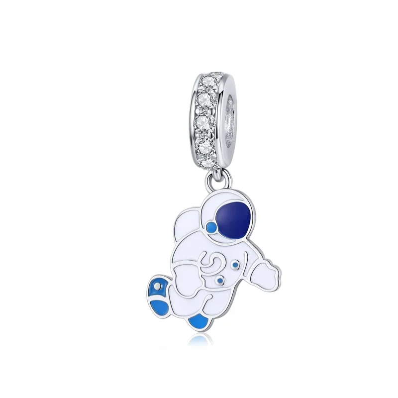 (image for) Pandora Style Silver Astronaut Dangle Charm - SCC1147