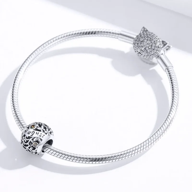 (image for) Pandora Style Silver August Peridot Birthstone Charm - SCC1385-8 - View 2