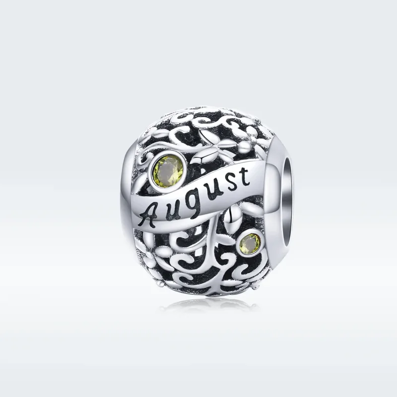 (image for) Pandora Style Silver August Peridot Birthstone Charm - SCC1385-8 - View 5
