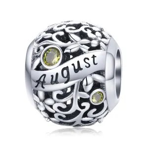 Pandora Style Silver August Peridot Birthstone Charm - SCC1385-8 (image for) Pandora Style Silver August Peridot Birthstone Charm - SCC1385-8