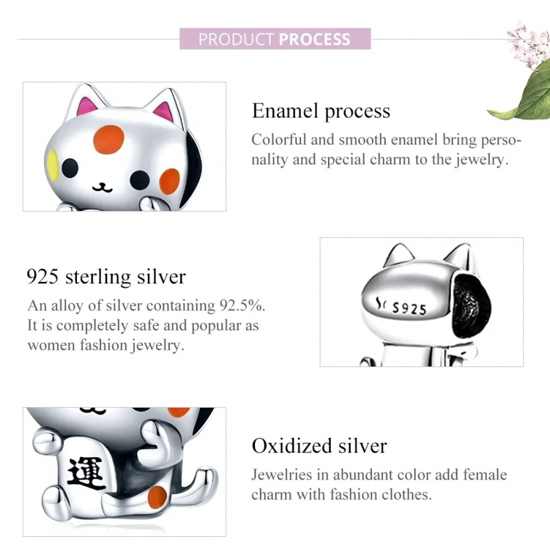(image for) Pandora Style Silver Auspicious Money-Grabbing Cat Charm - SCC1855 - View 6
