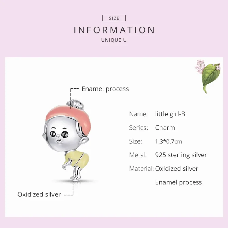 (image for) Pandora Style Silver Baby Girl Charm - SCC1845 - View 5