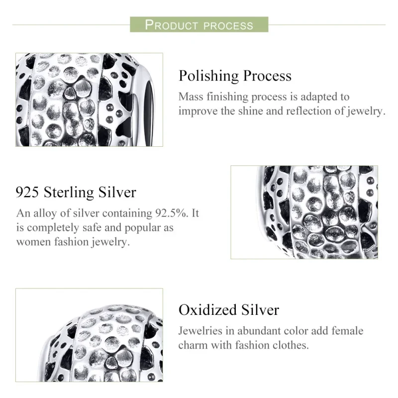 (image for) Pandora Style Silver Silver Ball Charm - SCC1035 - View 4