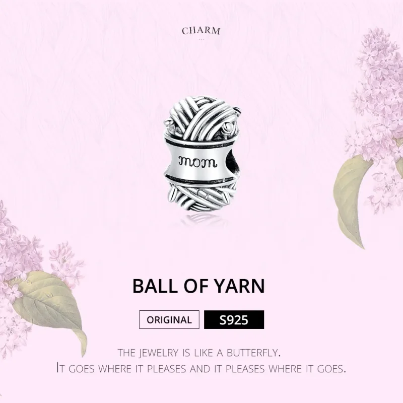 (image for) Pandora Style Silver Ball of Yarn Charm - SCC1654 - View 6