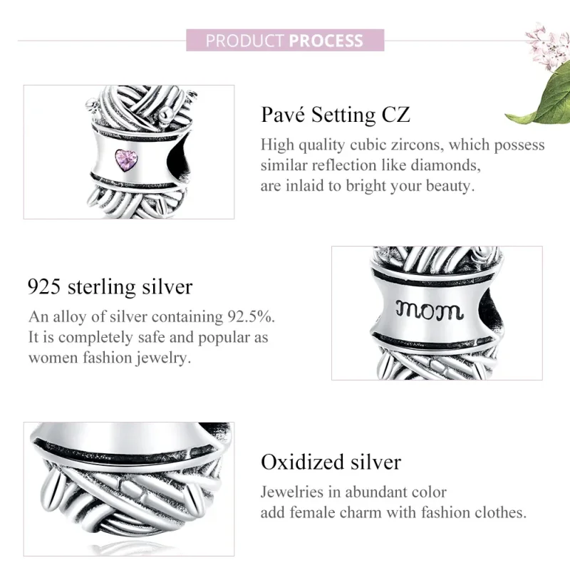 (image for) Pandora Style Silver Ball of Yarn Charm - SCC1654 - View 8