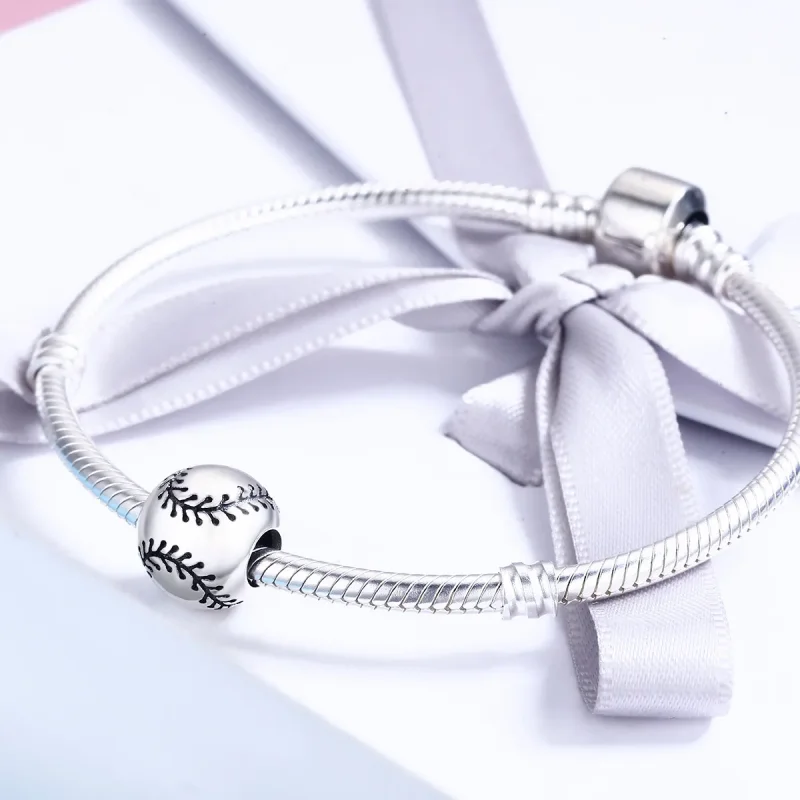 (image for) Pandora Style Silver Baseball Passion Charm - SCC449 - View 4