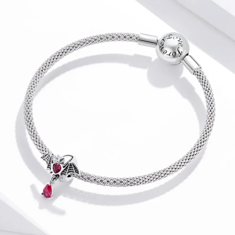(image for) Pandora Style Silver Bat Charm - SCC1779 - View 3