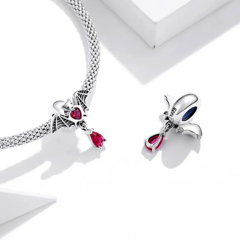 (image for) Pandora Style Silver Bat Charm - SCC1779 - View 4