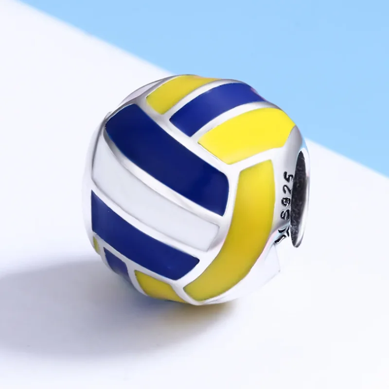 (image for) Pandora Style Silver Beach Volleyball Charm - SCC448 - View 4