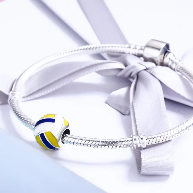 (image for) Pandora Style Silver Beach Volleyball Charm - SCC448 - View 5