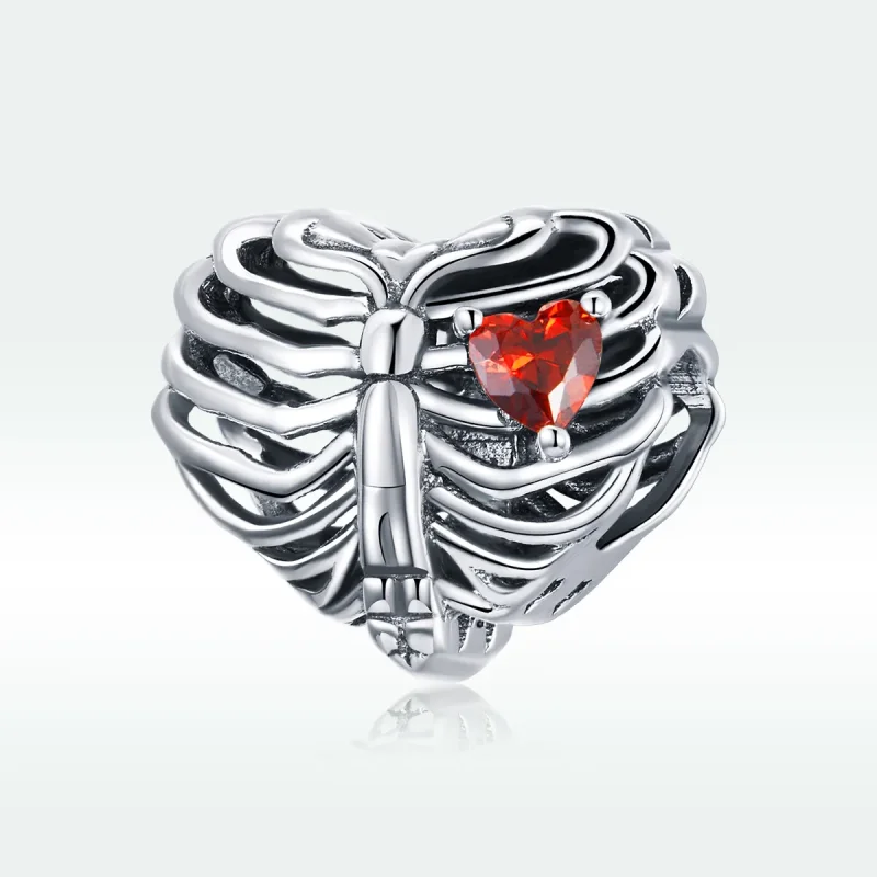 (image for) Pandora Style Silver Beating Heart Charm - SCC1764 - View 5
