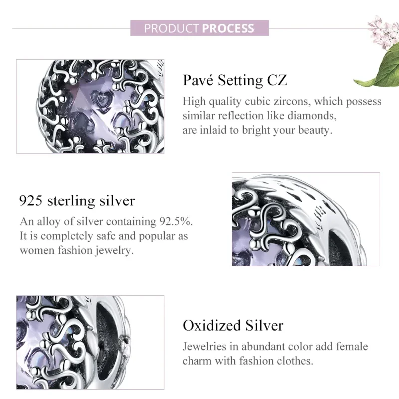 (image for) Pandora Style Silver Beauty Lasts Forever Charm - SCC1791 - View 8