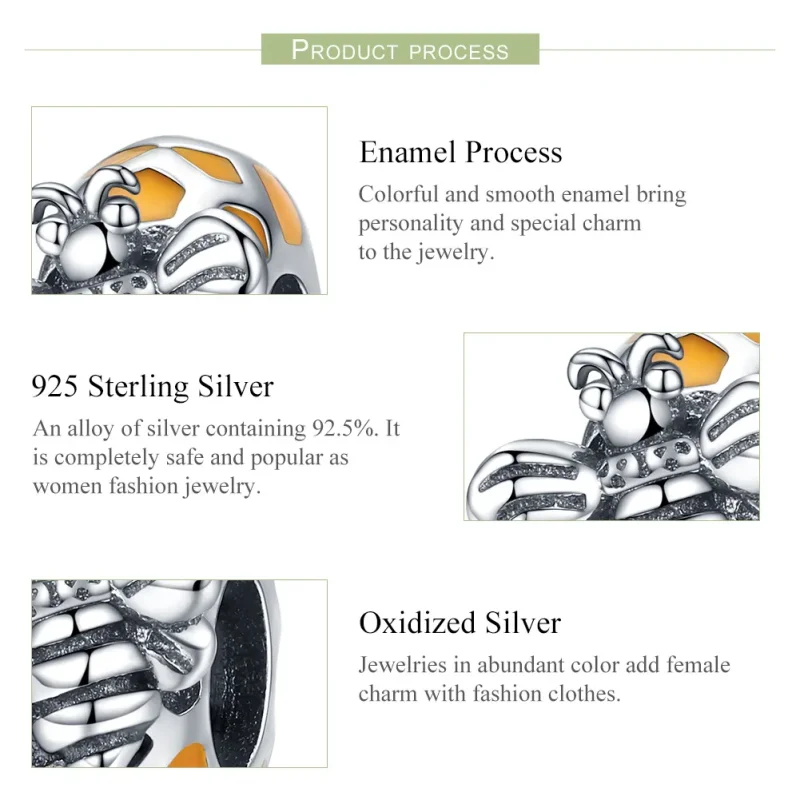 (image for) Pandora Style Silver Bee Spacer - SCC1102 - View 4