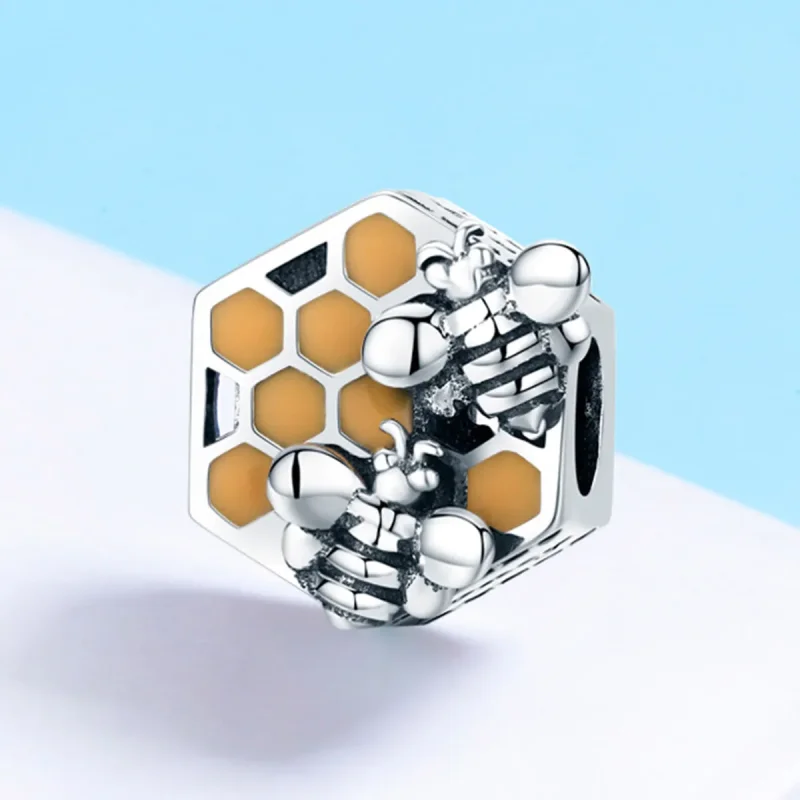 (image for) Pandora Style Silver Beehive Charm - SCC500 - View 3