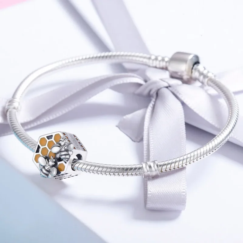 (image for) Pandora Style Silver Beehive Charm - SCC500 - View 4