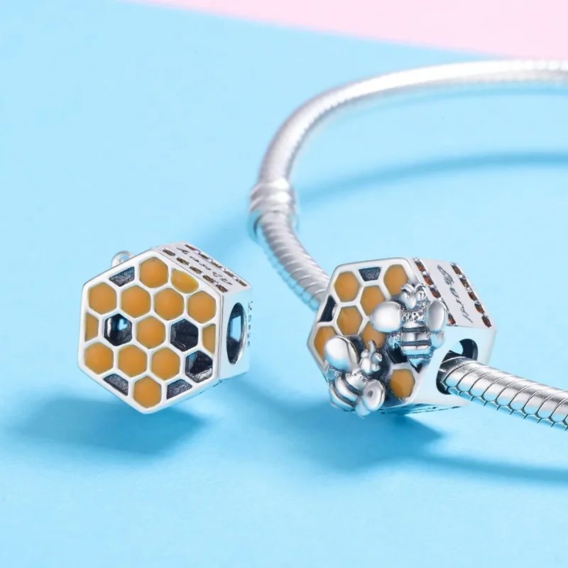 (image for) Pandora Style Silver Beehive Charm - SCC500 - View 5