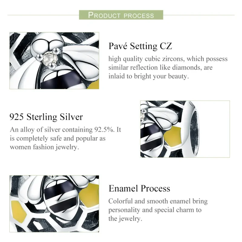(image for) Pandora Style Silver Bee'S Hive Charm - SCC779 - View 7