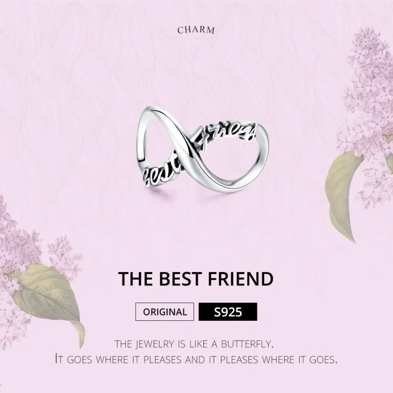(image for) Pandora Style Silver Best Friends Forever Charm - SCC1344 - View 6