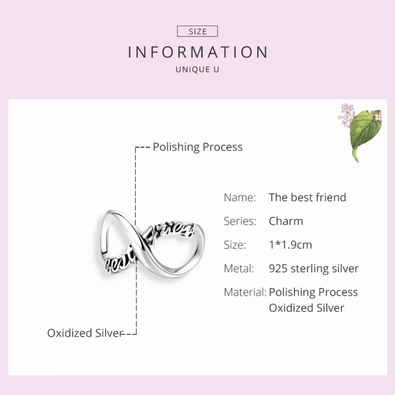 (image for) Pandora Style Silver Best Friends Forever Charm - SCC1344 - View 7