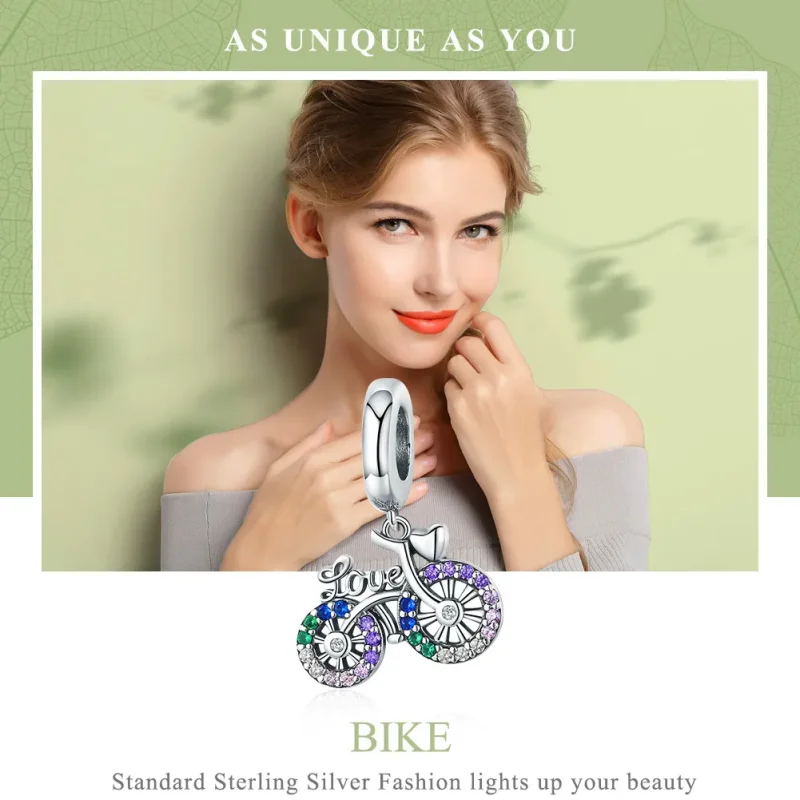 (image for) Pandora Style Silver Bicycle Dangle - SCC1082 - View 2