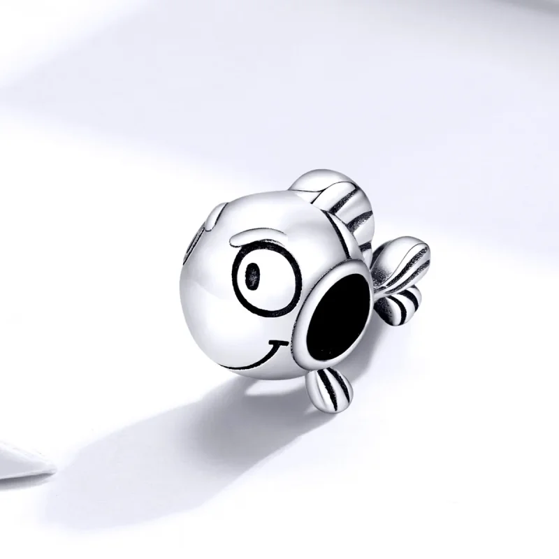 (image for) Pandora Style Silver Big Eyes Fish Charm - SCC1477 - View 2