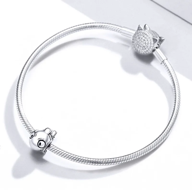(image for) Pandora Style Silver Big Eyes Fish Charm - SCC1477 - View 3