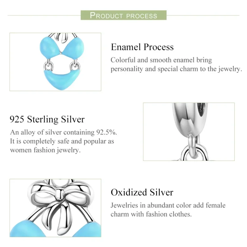 (image for) Pandora Style Silver Bikini Dangle - SCC1157 - View 4