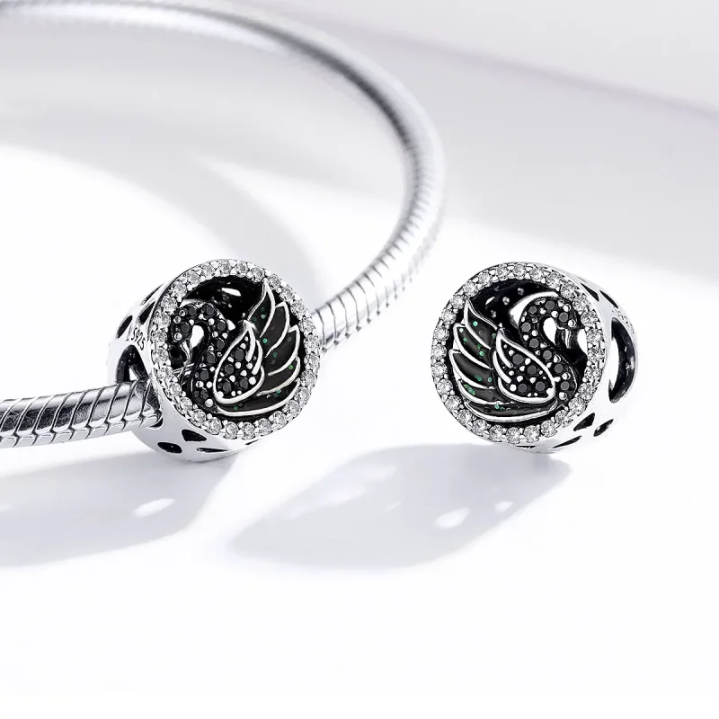 (image for) Pandora Style Silver Black Swan Charm - SCC1342 - View 4