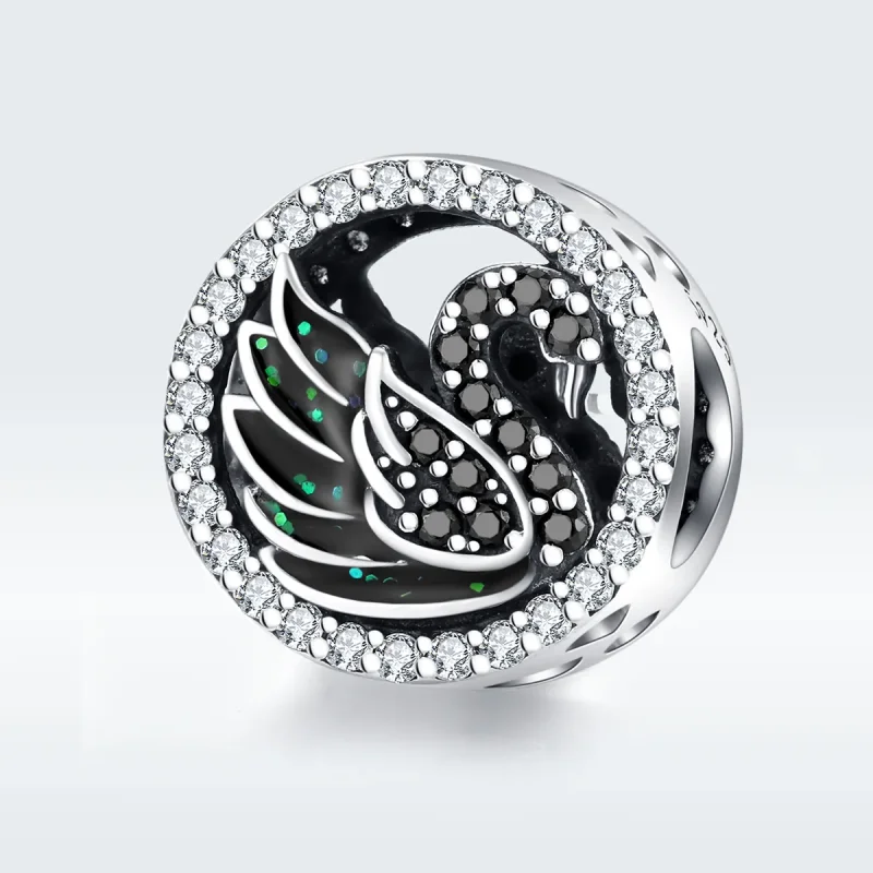 (image for) Pandora Style Silver Black Swan Charm - SCC1342 - View 5