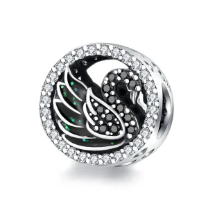 Pandora Style Silver Black Swan Charm - SCC1342 (image for) Pandora Style Silver Black Swan Charm - SCC1342