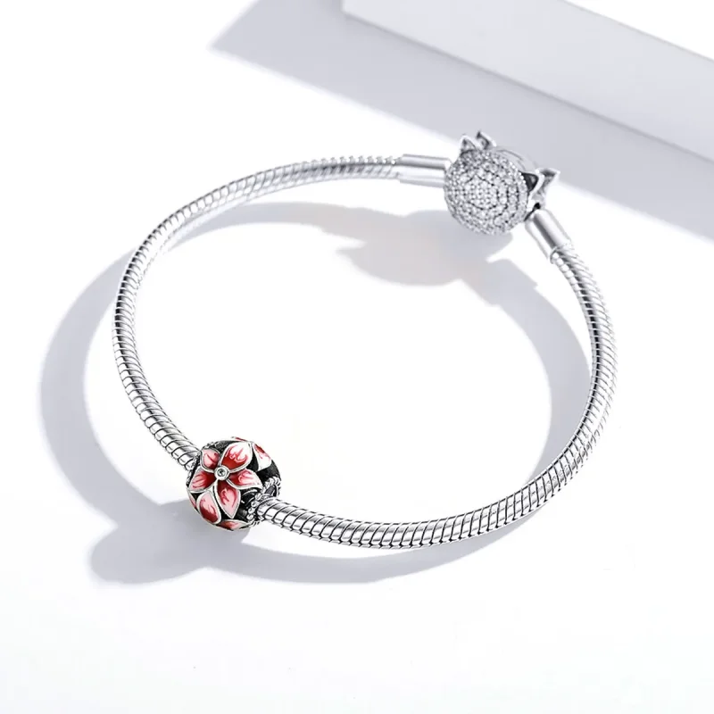 (image for) Pandora Style Silver Blooming Flower Charm - SCC1707 - View 3