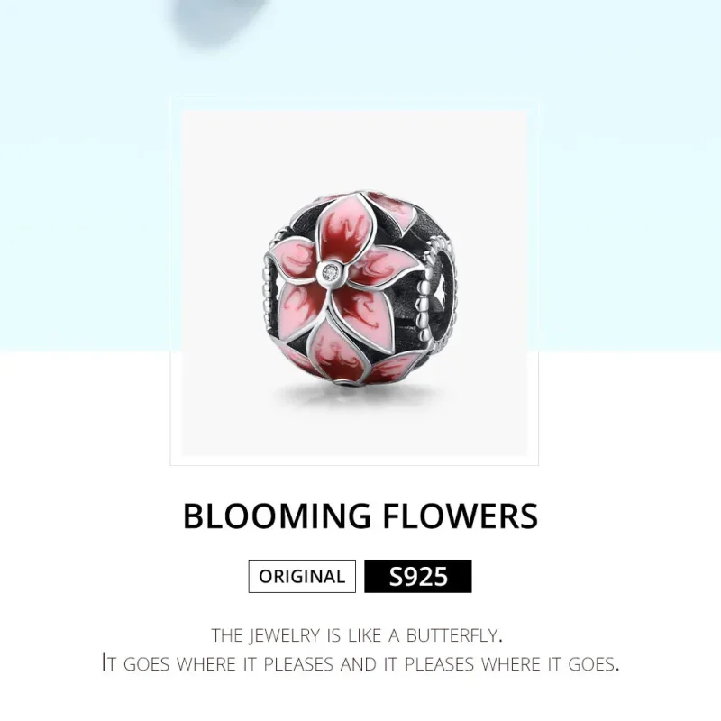 (image for) Pandora Style Silver Blooming Flower Charm - SCC1707 - View 6