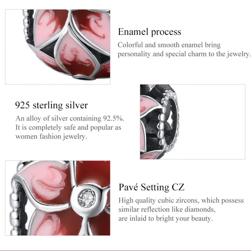 (image for) Pandora Style Silver Blooming Flower Charm - SCC1707 - View 7