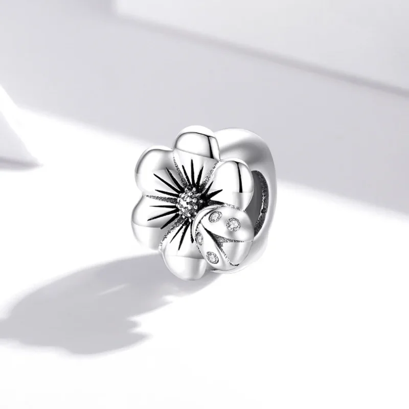 (image for) Pandora Style Silver Blooming Flower Charm - SCC1722 - View 2