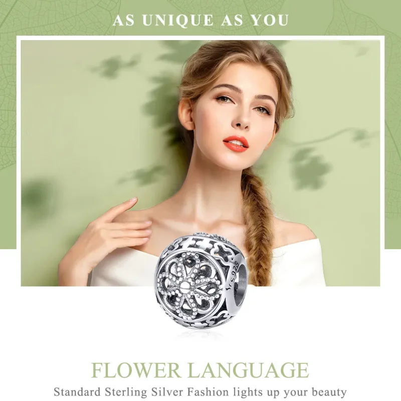 (image for) Pandora Style Silver Blossoms Charm - SCC899 - View 6