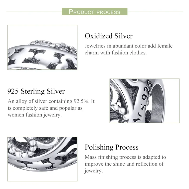 (image for) Pandora Style Silver Blossoms Charm - SCC899 - View 7