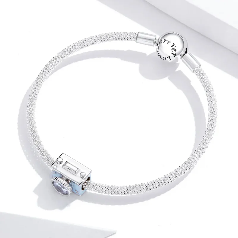 (image for) Pandora Style Silver Blue Camera Charm - BSC264 - View 3