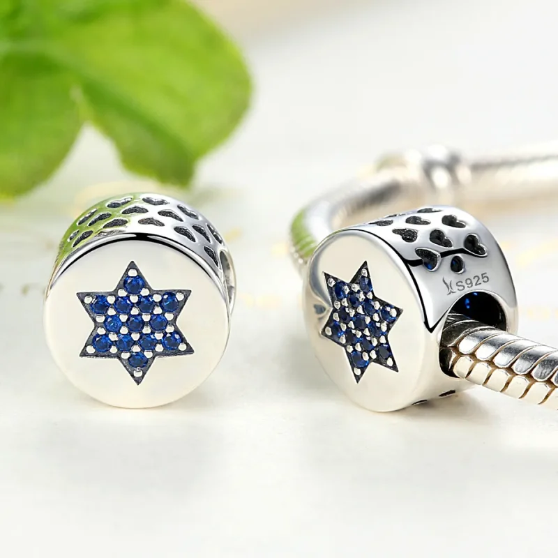 (image for) Pandora Style Silver Blue Faith Charm - SCC105 - View 2