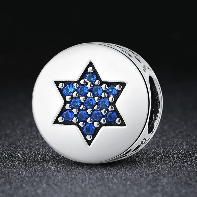 (image for) Pandora Style Silver Blue Faith Charm - SCC105 - View 4