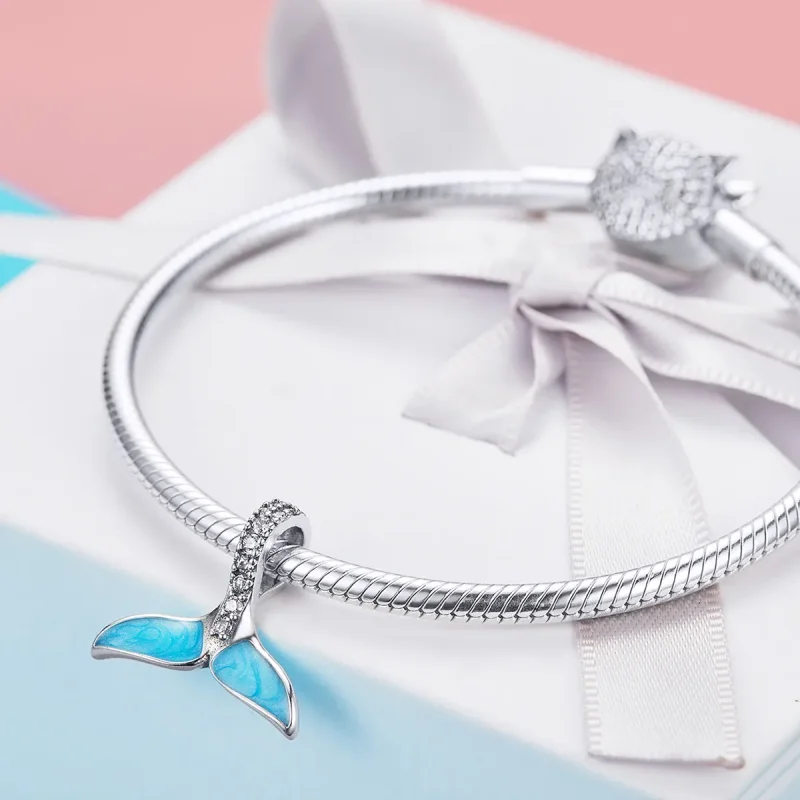 (image for) Pandora Style Silver Blue Fishtail Charm - SCC1067 - View 3