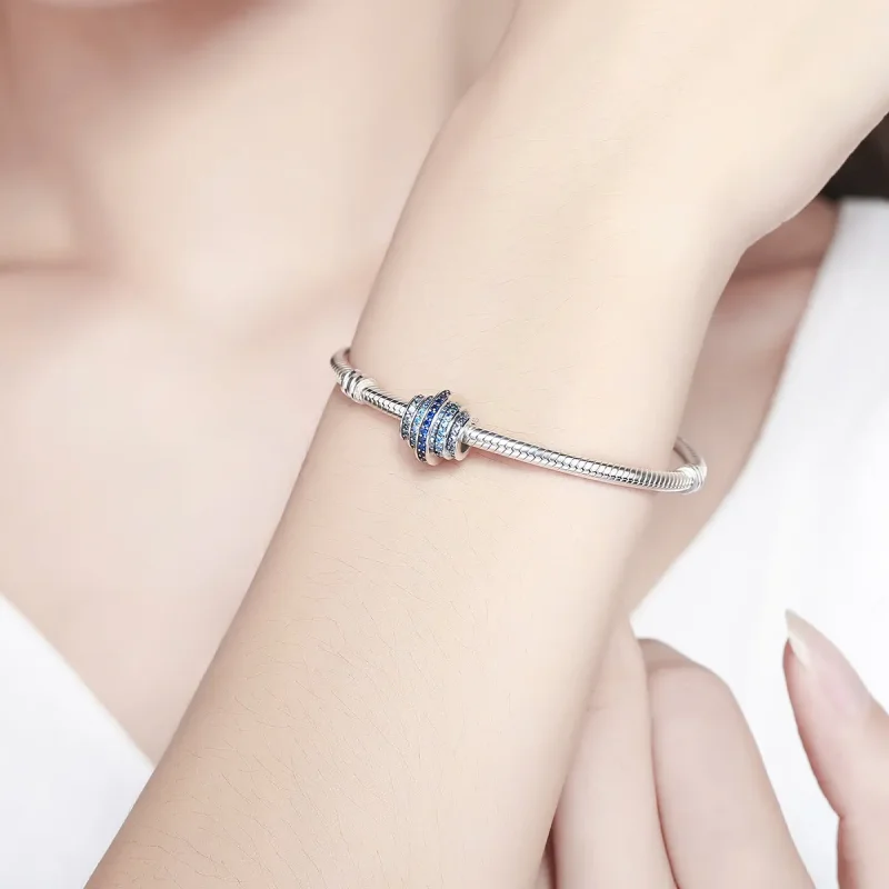 (image for) Pandora Style Silver Blue Rhythm Charm - SCC129 - View 2