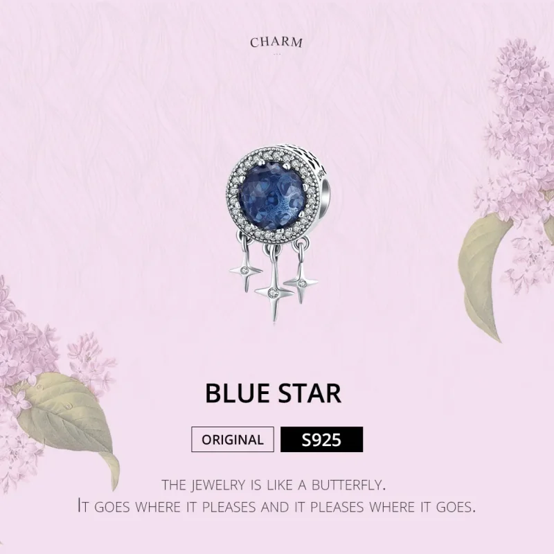 (image for) Pandora Style Silver Blue Star Charm - SCC1432 - View 6