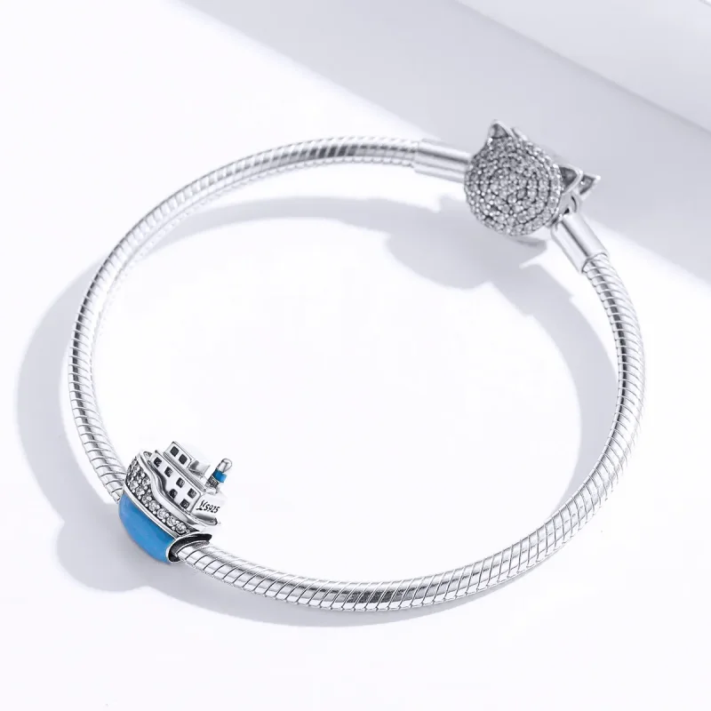 (image for) Pandora Style Silver Boat Charm - SCC1379 - View 2