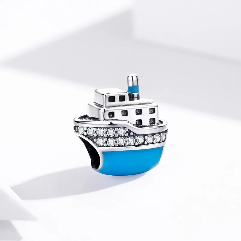 (image for) Pandora Style Silver Boat Charm - SCC1379 - View 3