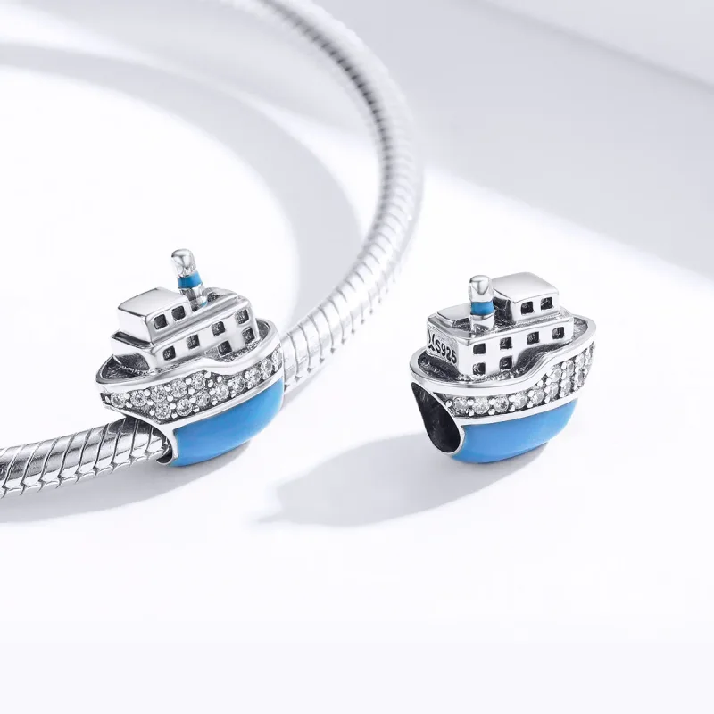 (image for) Pandora Style Silver Boat Charm - SCC1379 - View 4