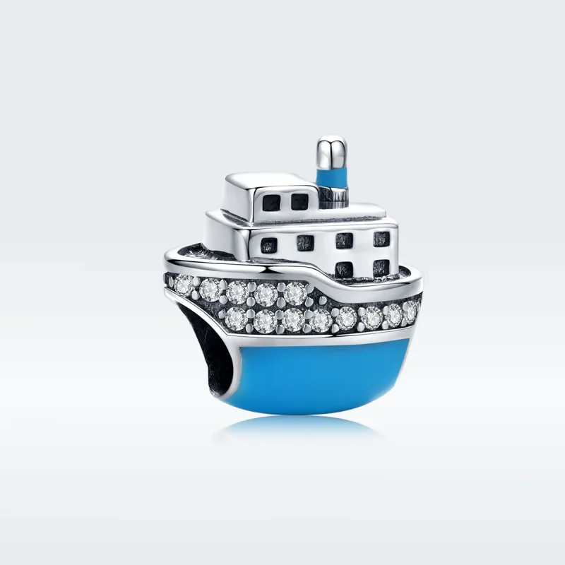 (image for) Pandora Style Silver Boat Charm - SCC1379 - View 5