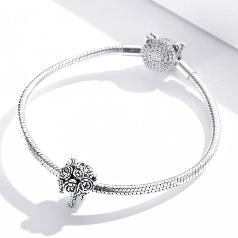 (image for) Pandora Style Silver Bridal Bouquet Charm - SCC1566 - View 3