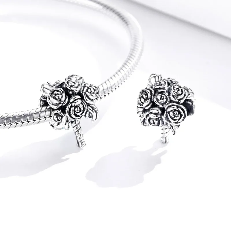 (image for) Pandora Style Silver Bridal Bouquet Charm - SCC1566 - View 4