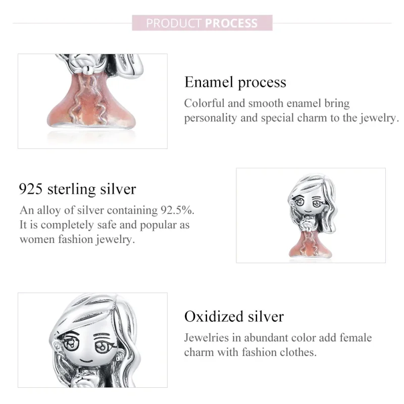 (image for) Pandora Style Silver Bride Charm - SCC1811 - View 7
